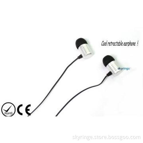2013 high quality retractable earphones with mic